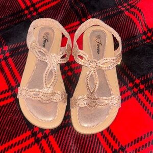 Forever Glittering Gold Sandals